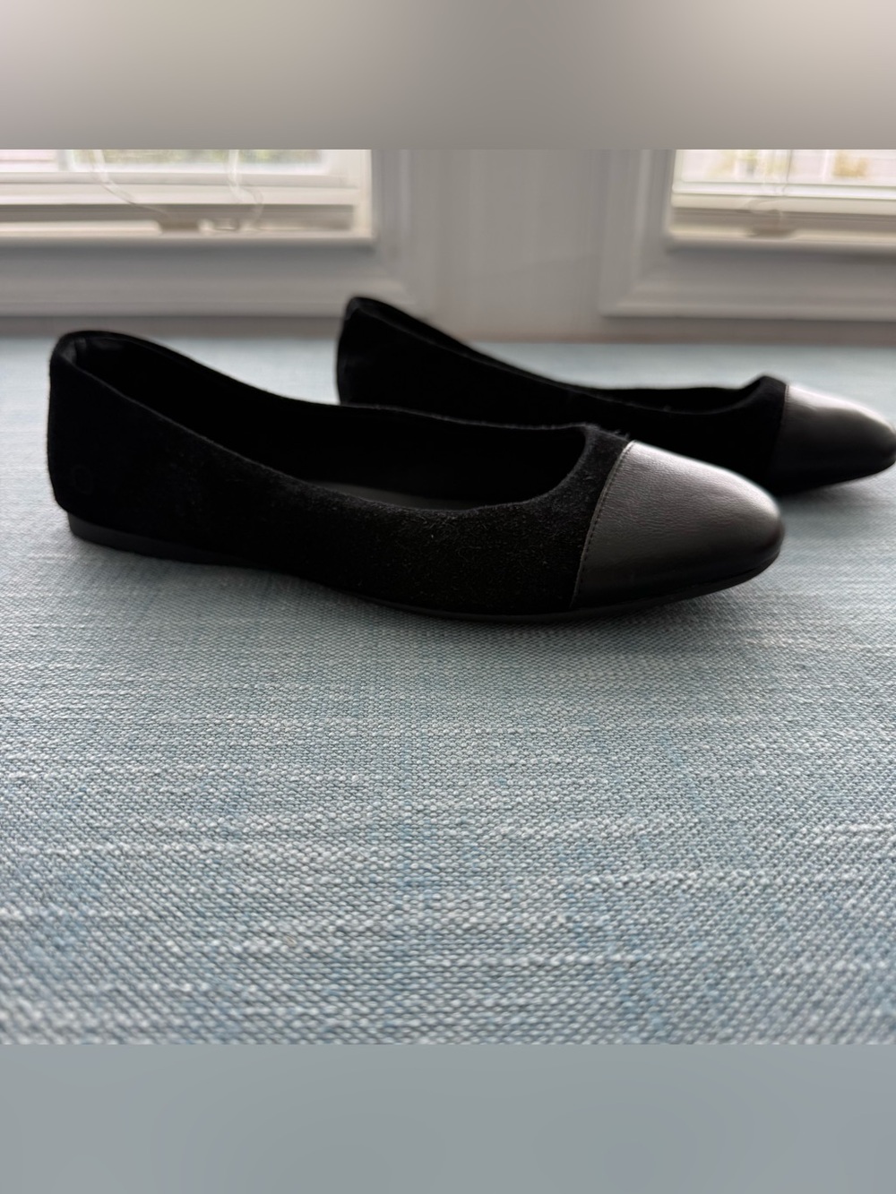 Born Batti Slip On Ballet Flat Womens Shoe Black Suede Leather Size 9.5